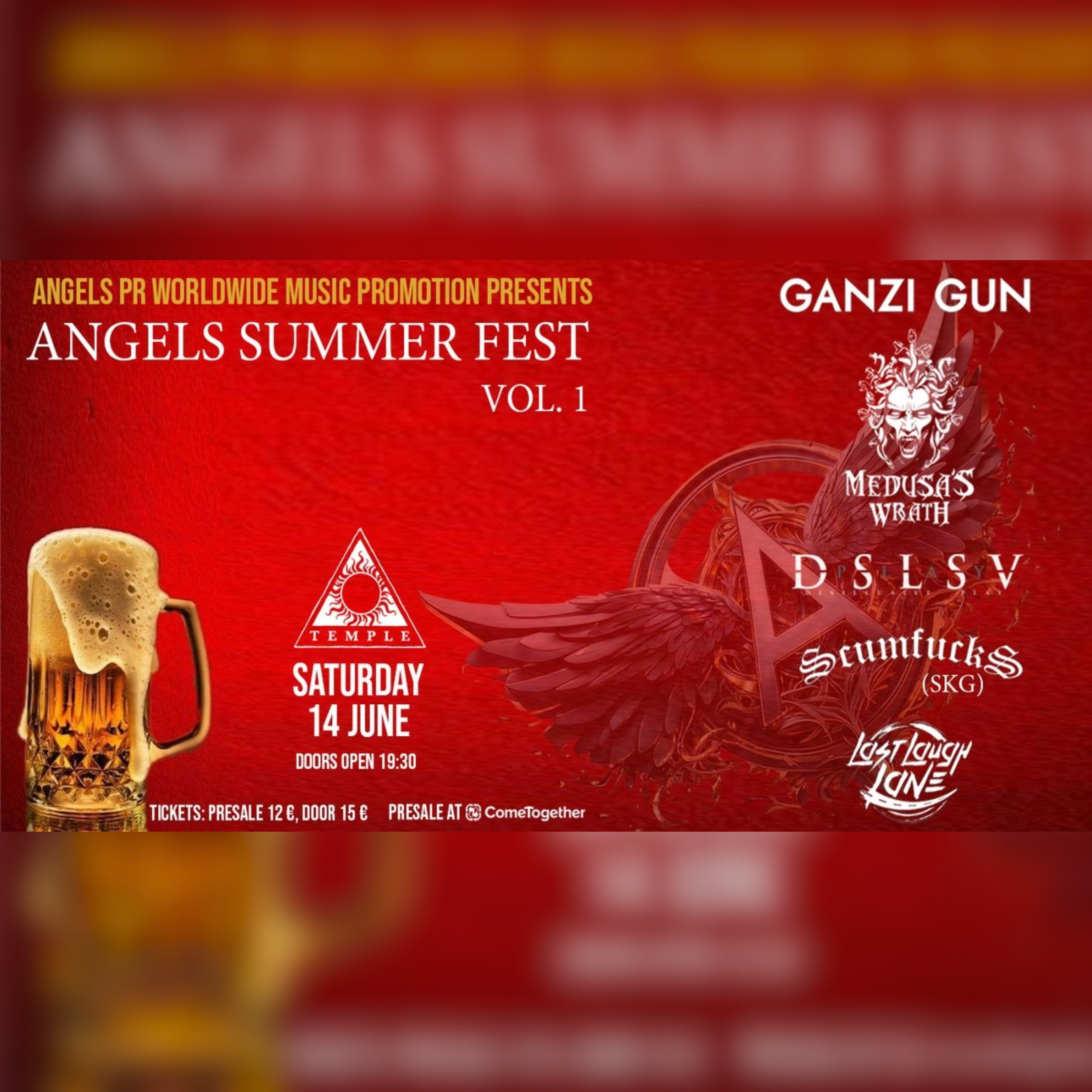 GANZI GUN / MEDUSA’S WRATH / DISILLUSIVE PLAY / SCUMFUCKS / LAST LAUGH LANE @ ANGELS SUMMER FEST VOL.1 